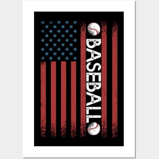 Baseball American Flag Gift Baseball Usa Gift Posters and Art